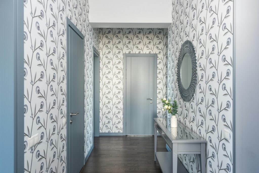 Wallpapered Hallway